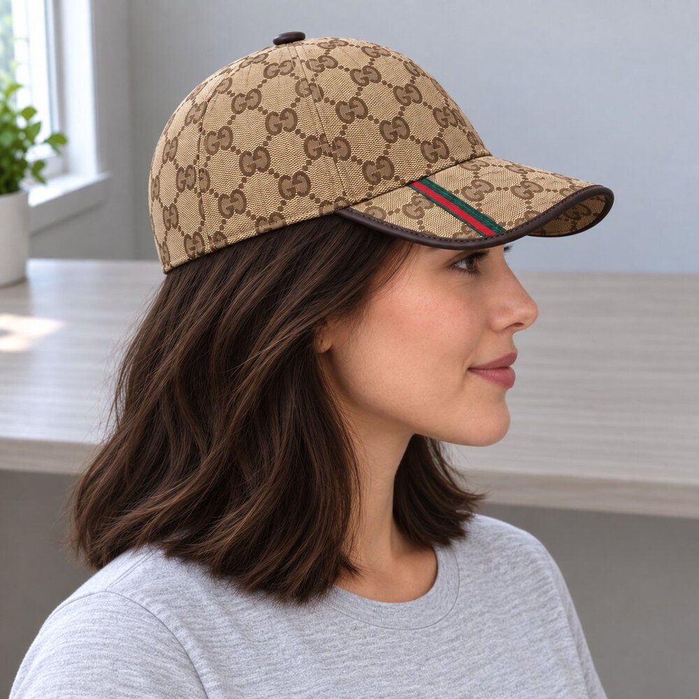 Gucci GG Cap with Striped Brim - Picture 3 of 6